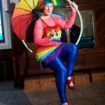 Rainbow parasol costume